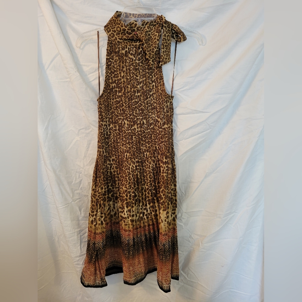 Sunny Leigh Leopard Tie Neck Dress